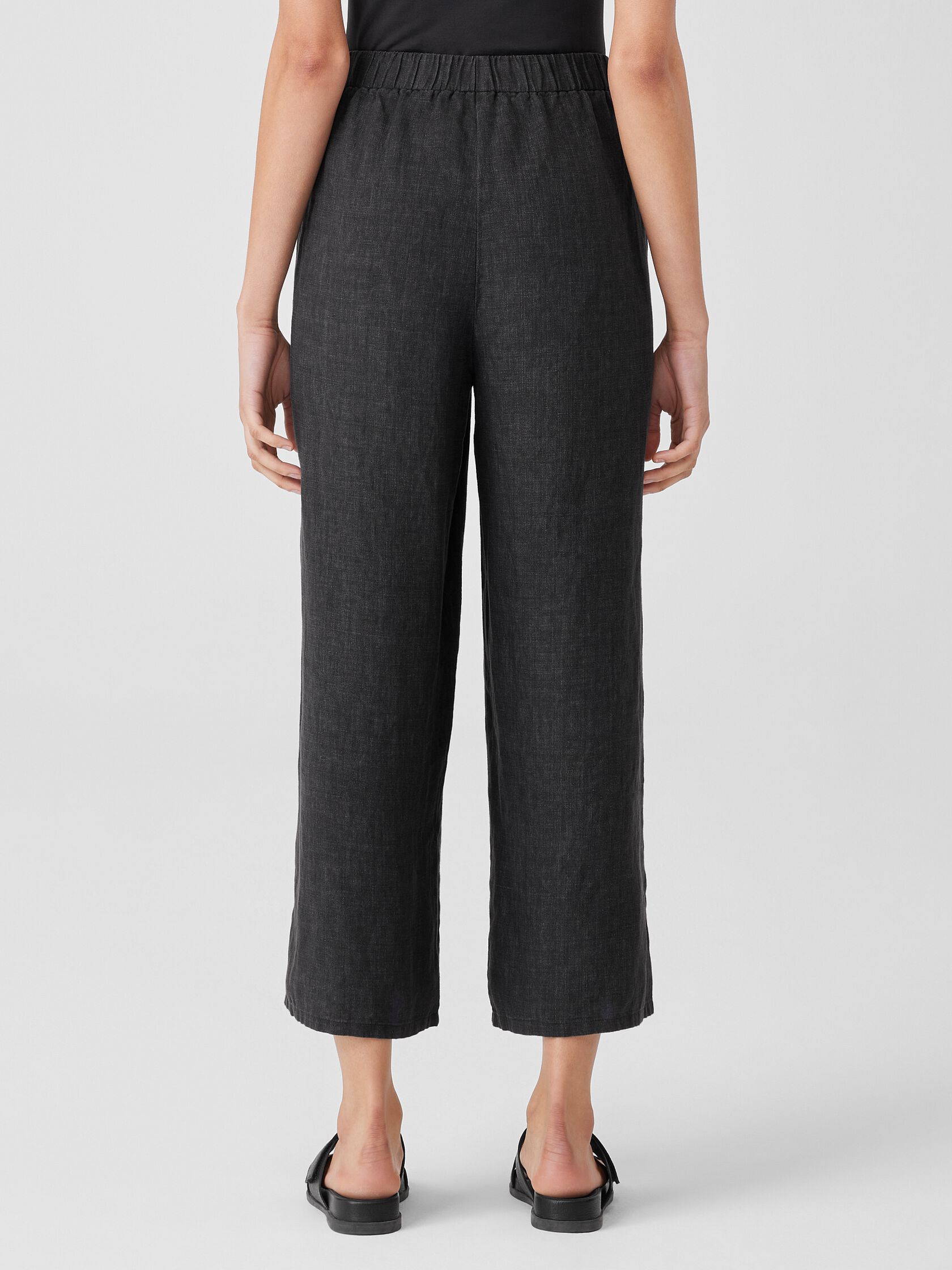Washed Organic Linen Délavé Wide-Leg Pant
