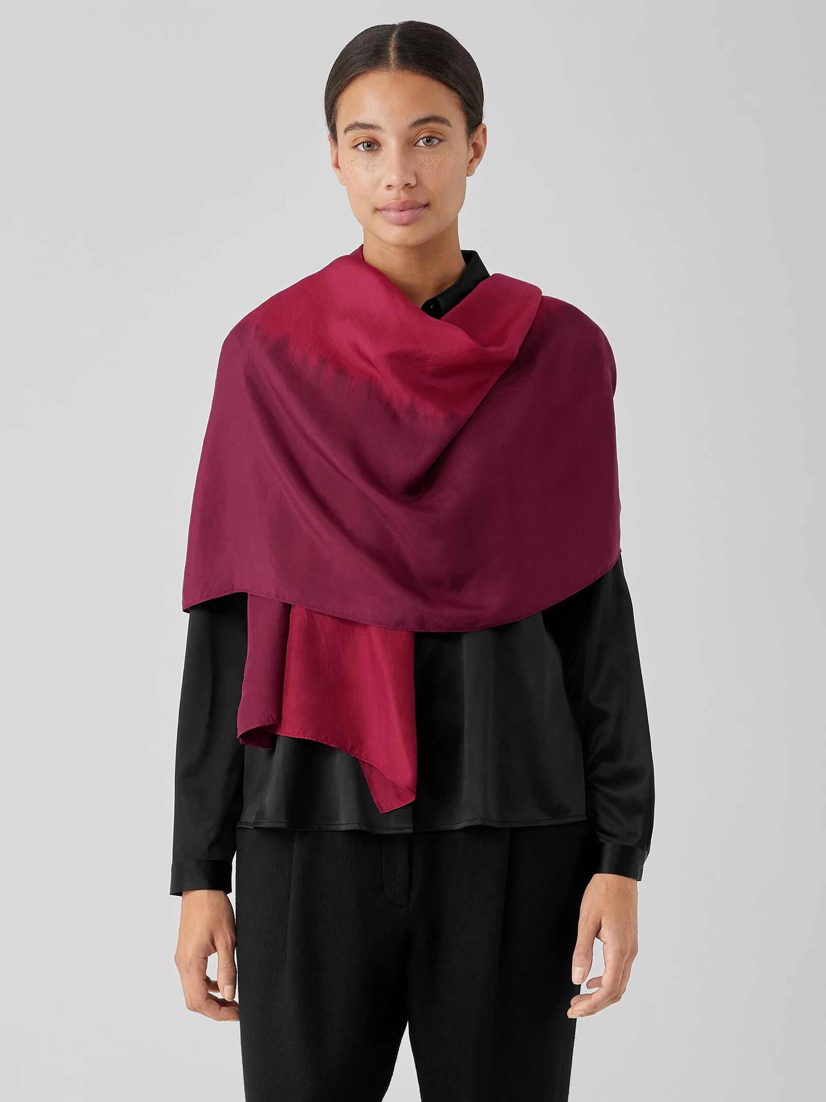 Hand-Dyed Abstract Silk Scarf