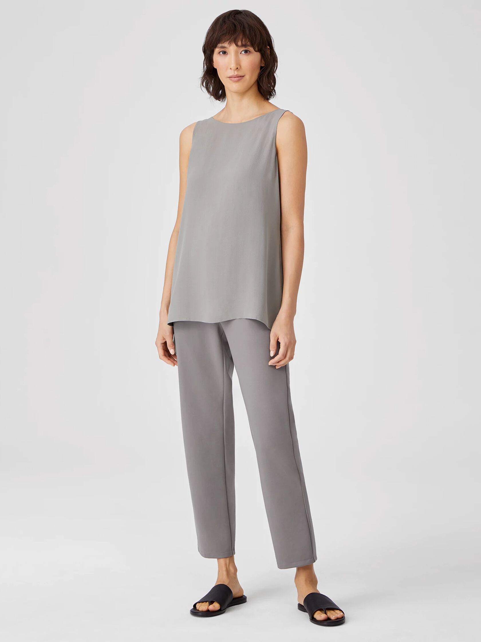 Silk Georgette Crepe Long Shell