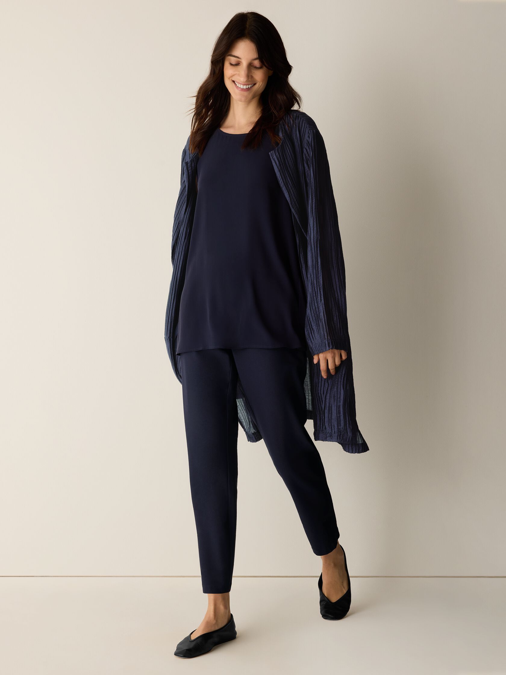 Washable Stretch Crepe Slim Pant