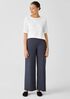 Organic Cotton Melange Crepe Wide-Leg Pant