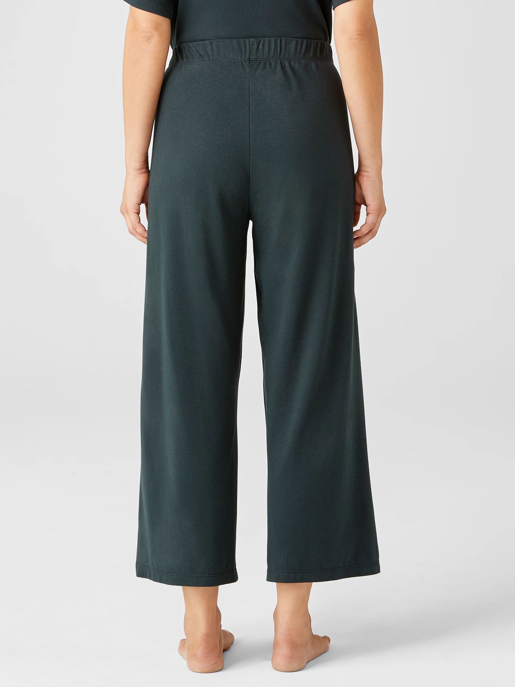 Cozy Organic Cotton Interlock Wide-Leg Pant