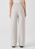 Boiled Wool Jersey Pleated Wide-Leg Pant