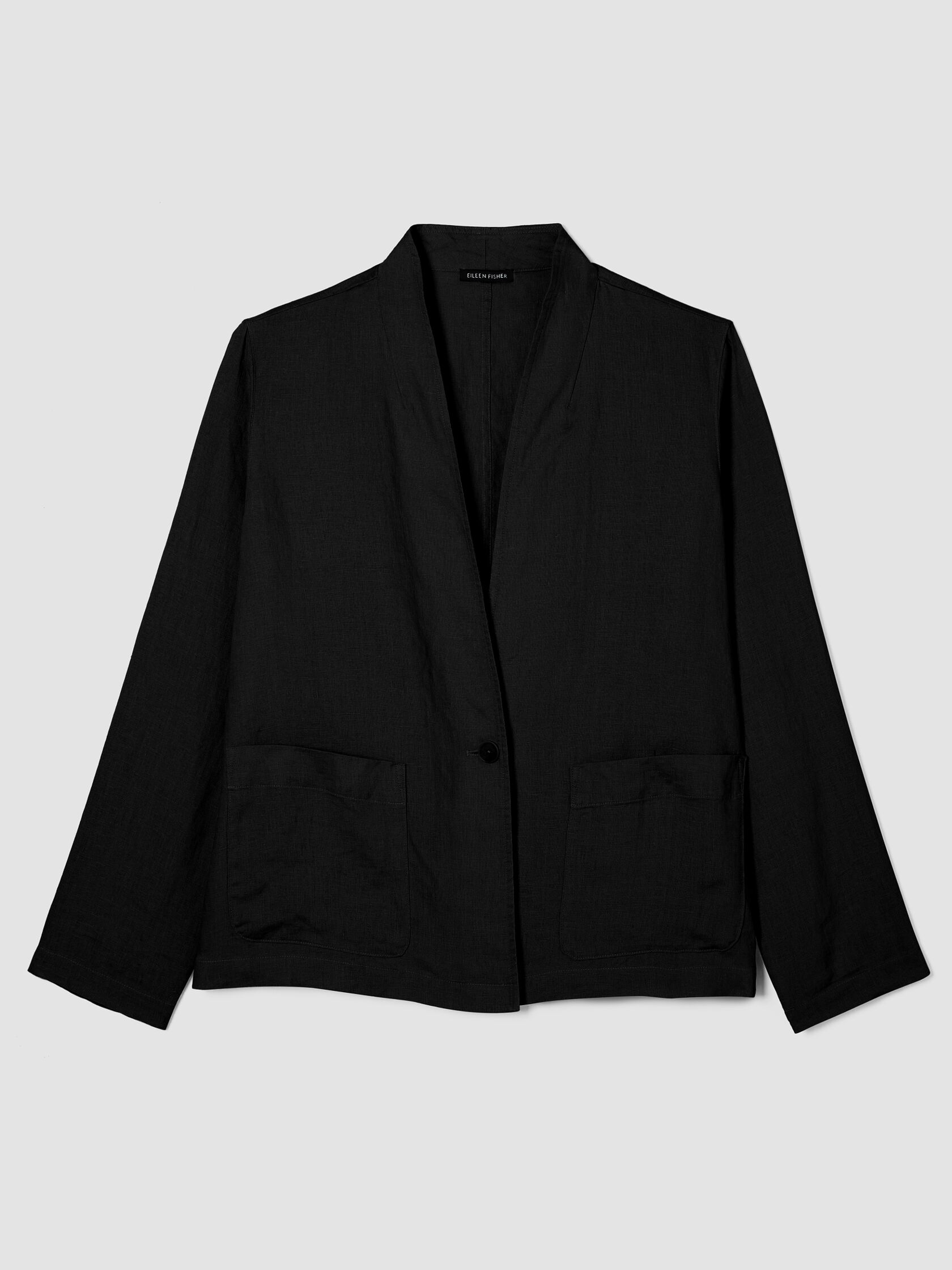Organic Linen High Collar Jacket