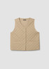 Eggshell Recycled Nylon Quilted V-Neck Vest