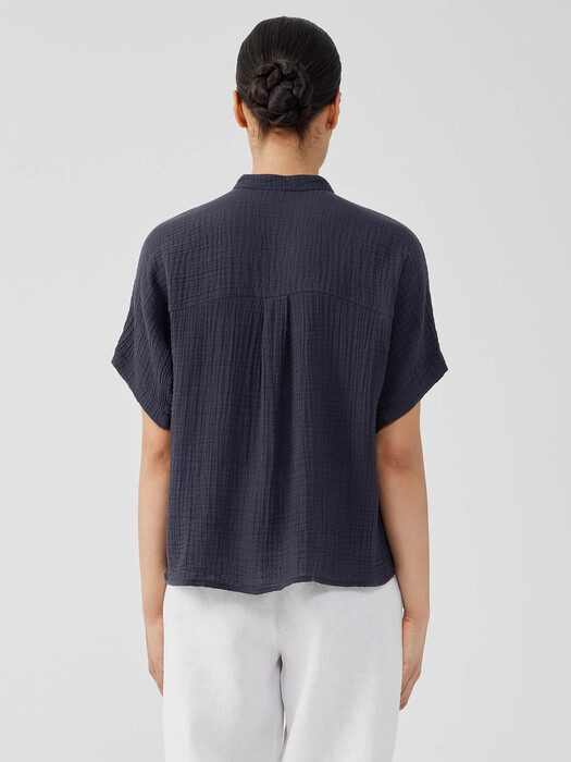 Organic Cotton Gauze Short-Sleeve Shirt