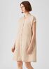 Linen Blend Mandarin Collar Shirtdress