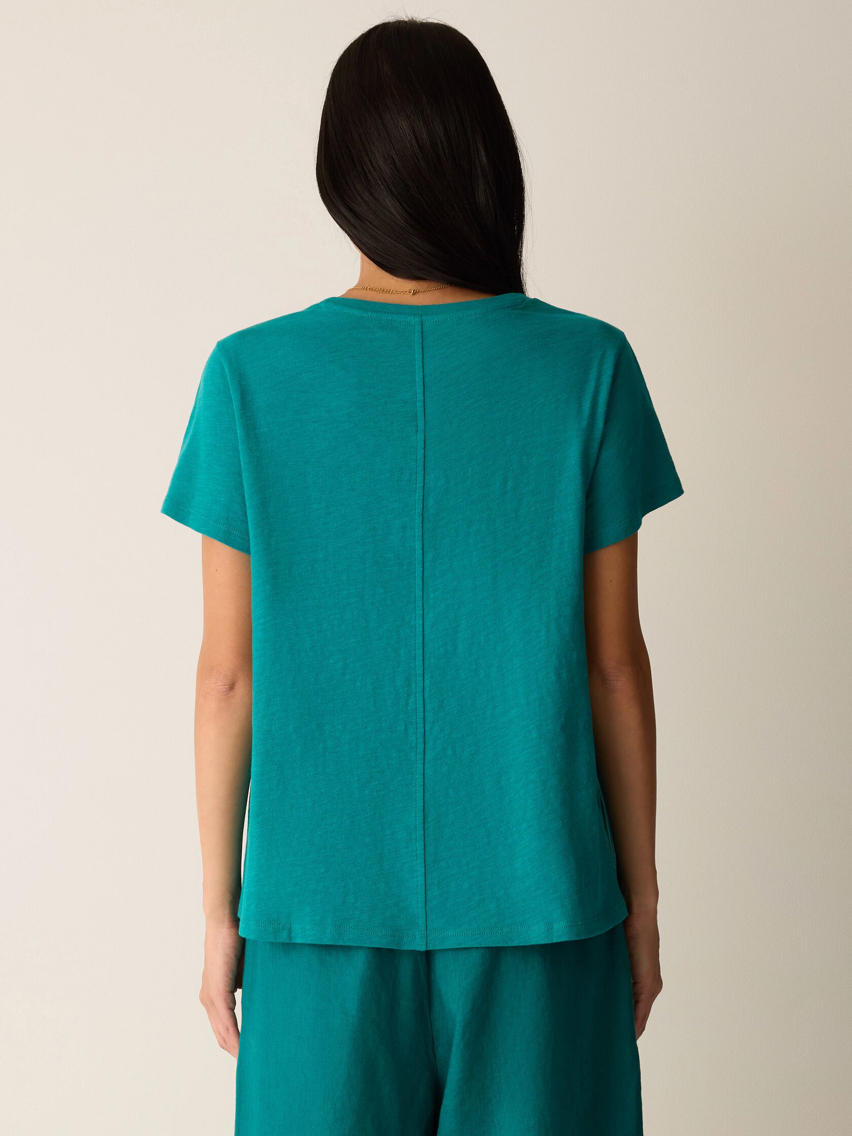 Organic Cotton Slubby Jersey Crew Neck Tee