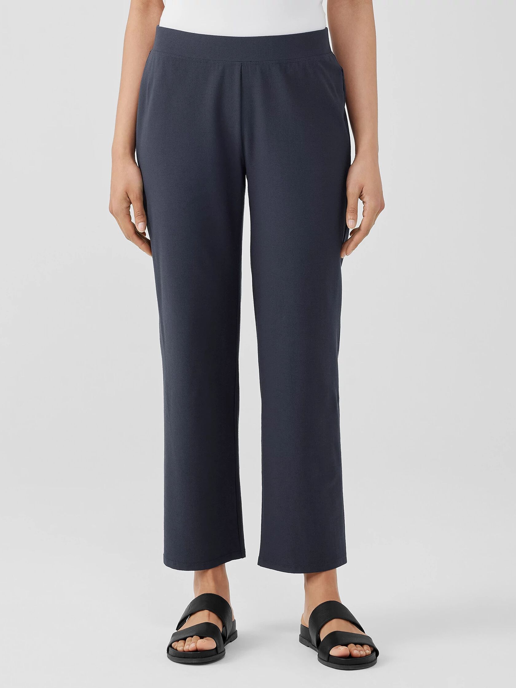 Washable Stretch Crepe Straight Pant