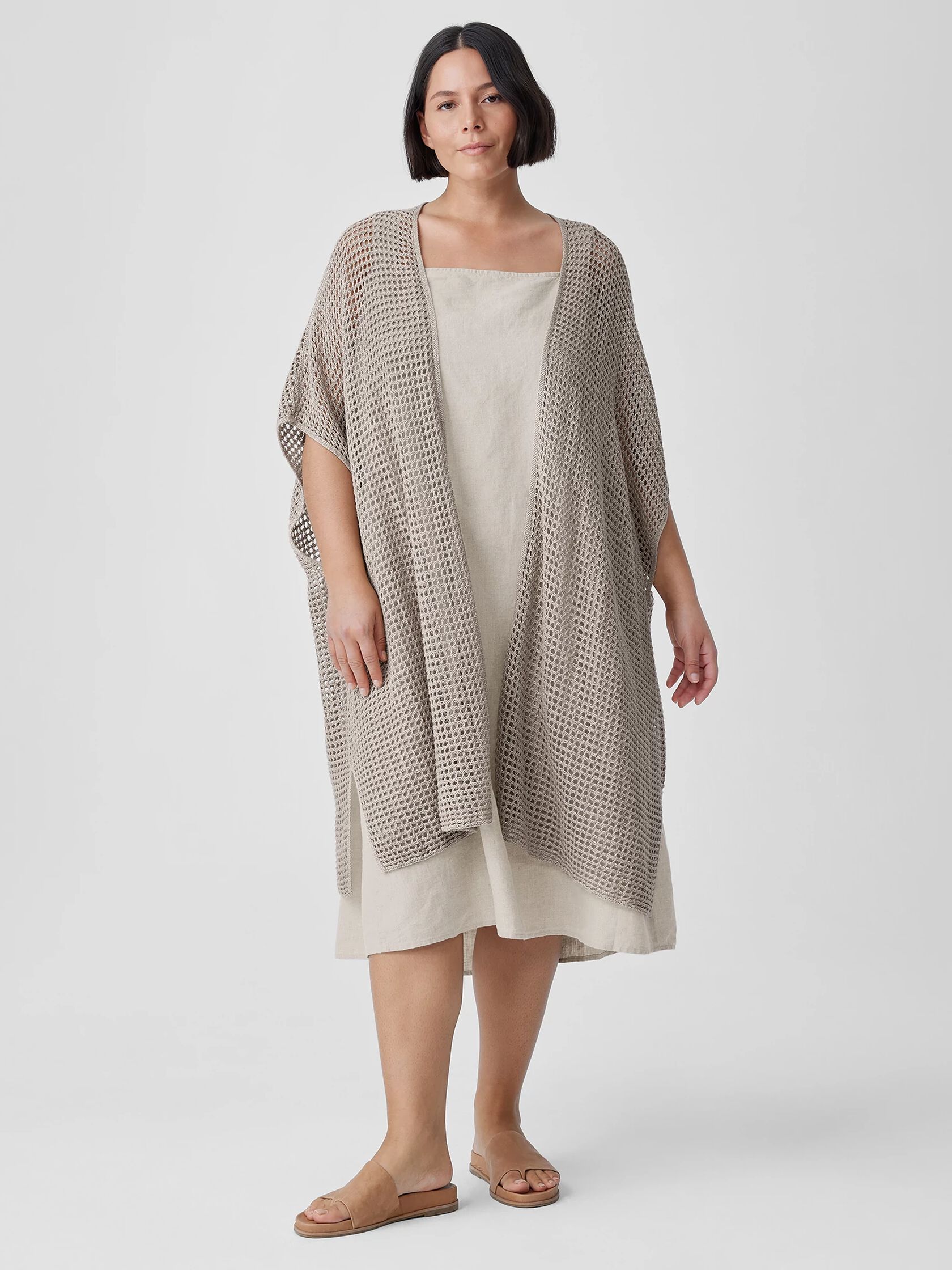 Organic Linen Délavé Long Cardigan