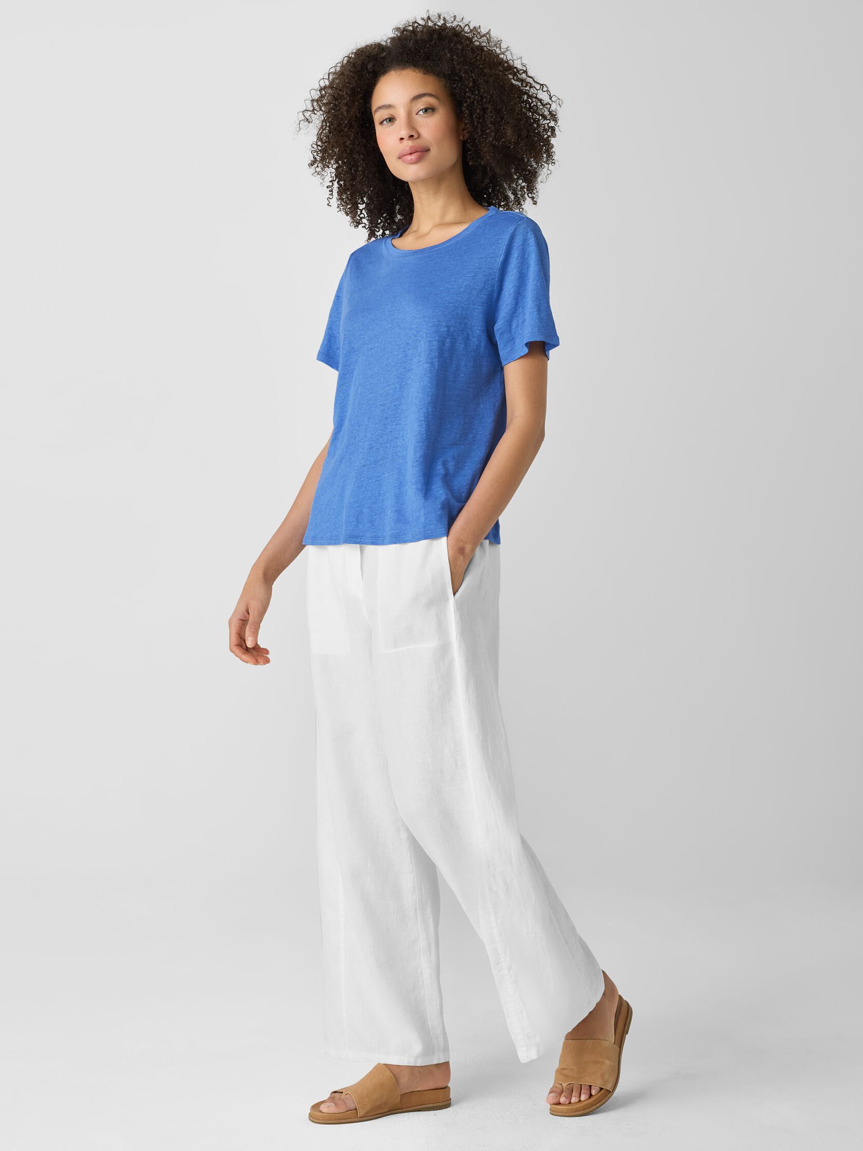 Organic Linen Jersey Crew Neck Tee