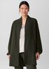 Lightweight Boiled Wool High Collar Jacket in Regenerative Wool