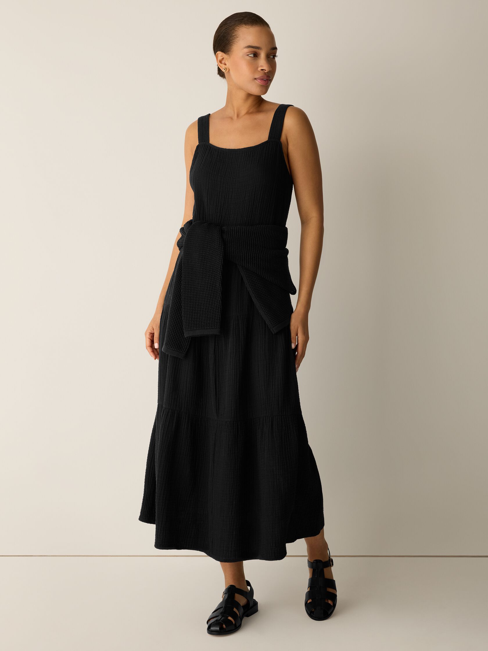 Organic Cotton Lofty Gauze Tiered Dress