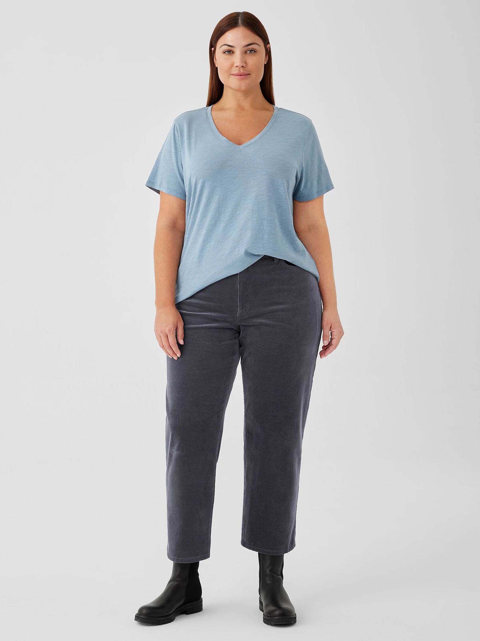 Organic Cotton Stretch Corduroy Straight Pant