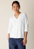 Cross Hatch Stretch Jersey Button-Front Top