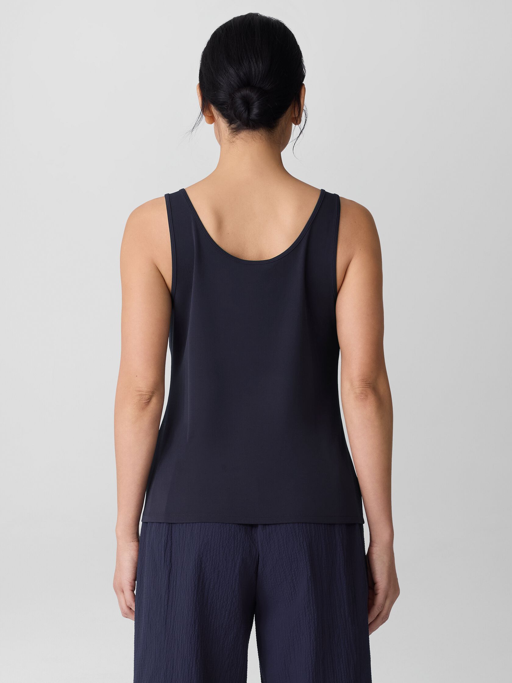 Stretch Silk Jersey Scoop Neck Tank