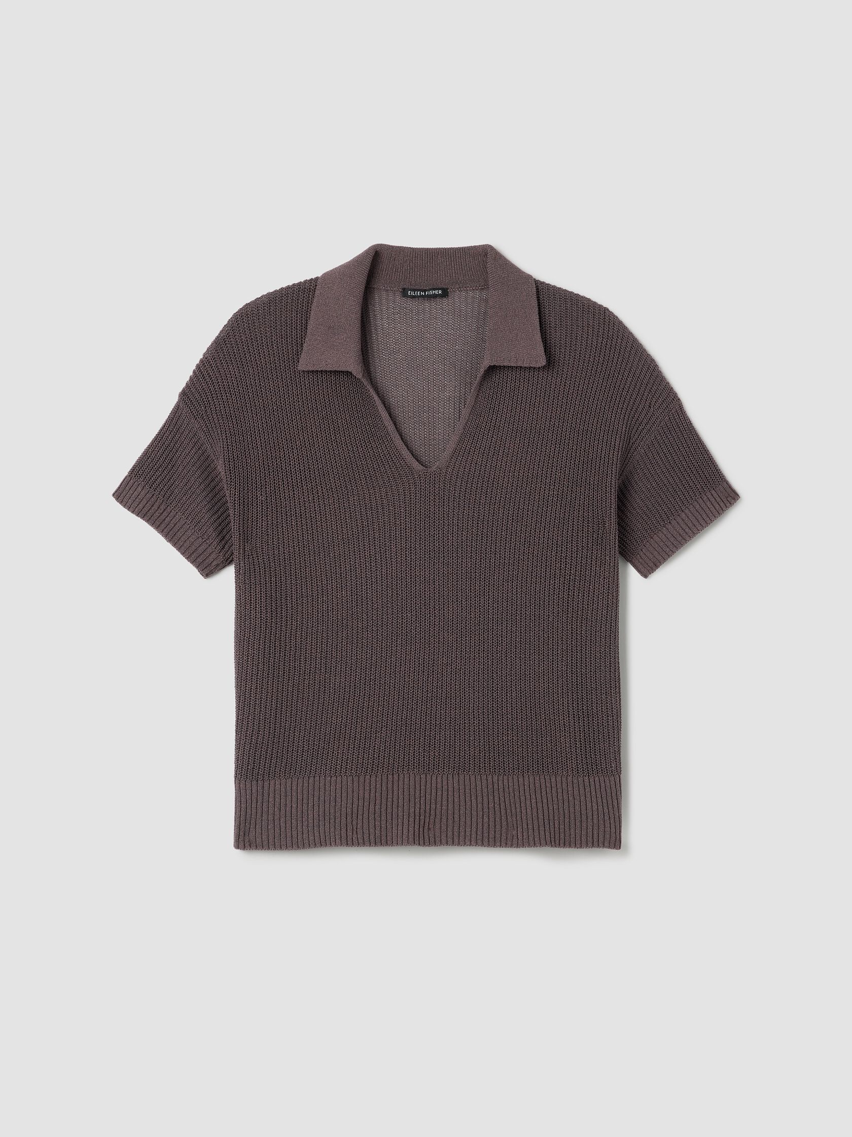 Cotton Silk Cord Split Neck Top