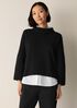 Peruvian Cotton Blend Funnel Neck Top
