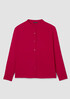 Silk Georgette Crepe Band Collar Top