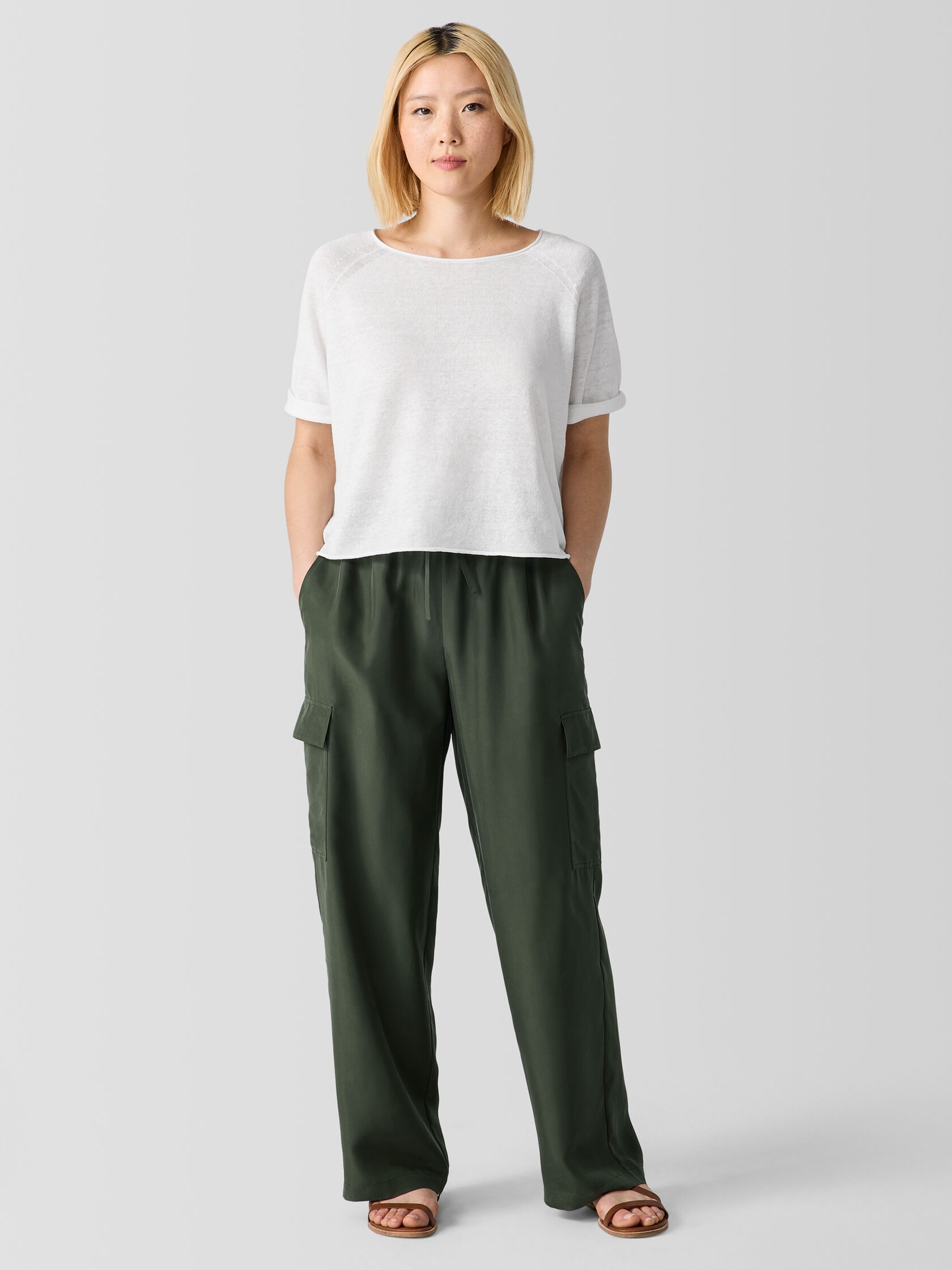 Washed Silk Cargo Pant