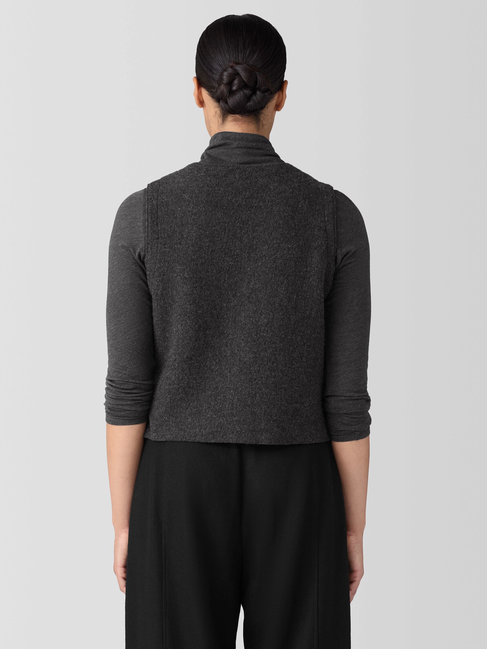 Lightweight Boiled Wool Vest in Regenerative Wool