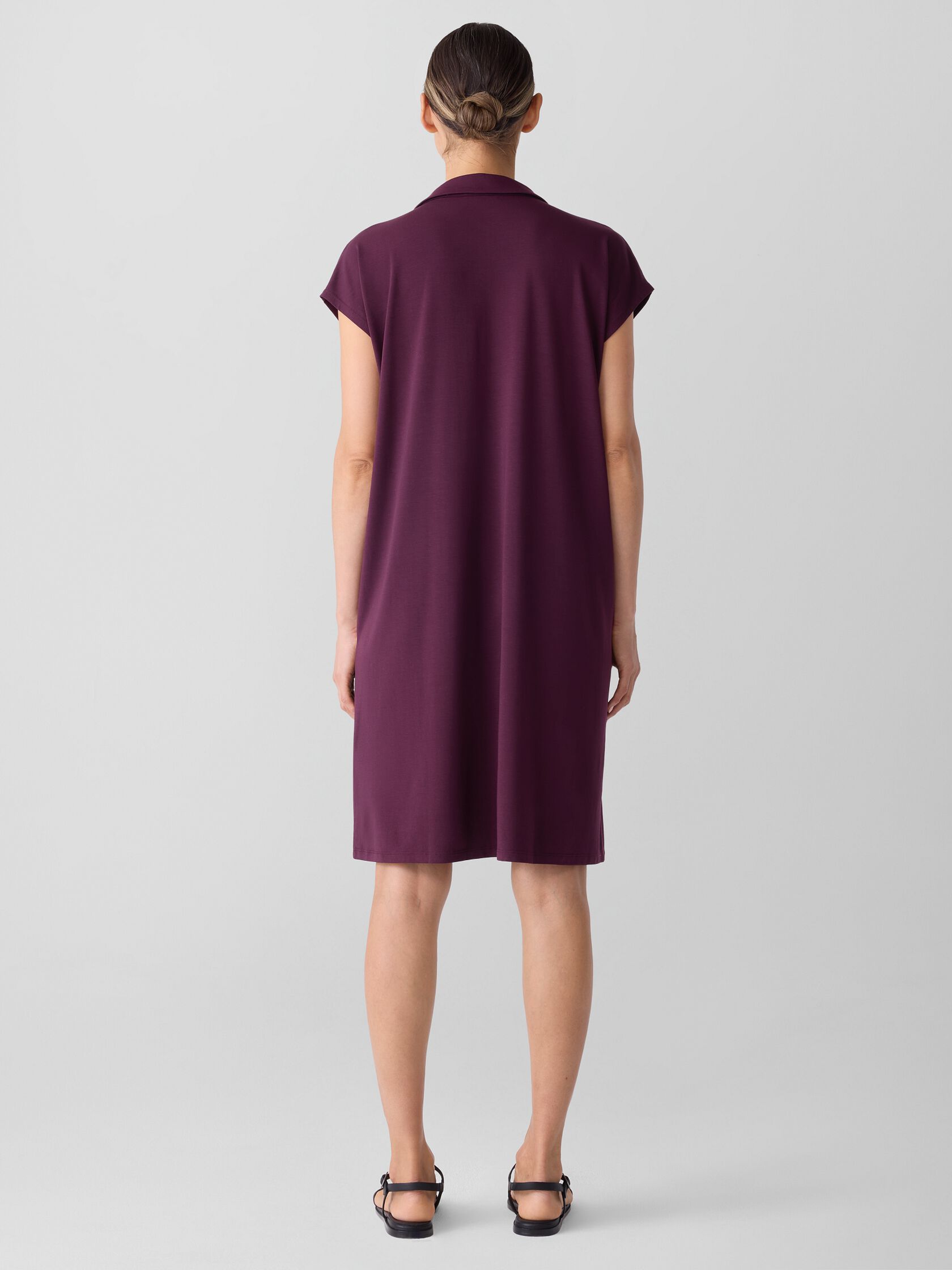 Fine Jersey Split Neck Dress