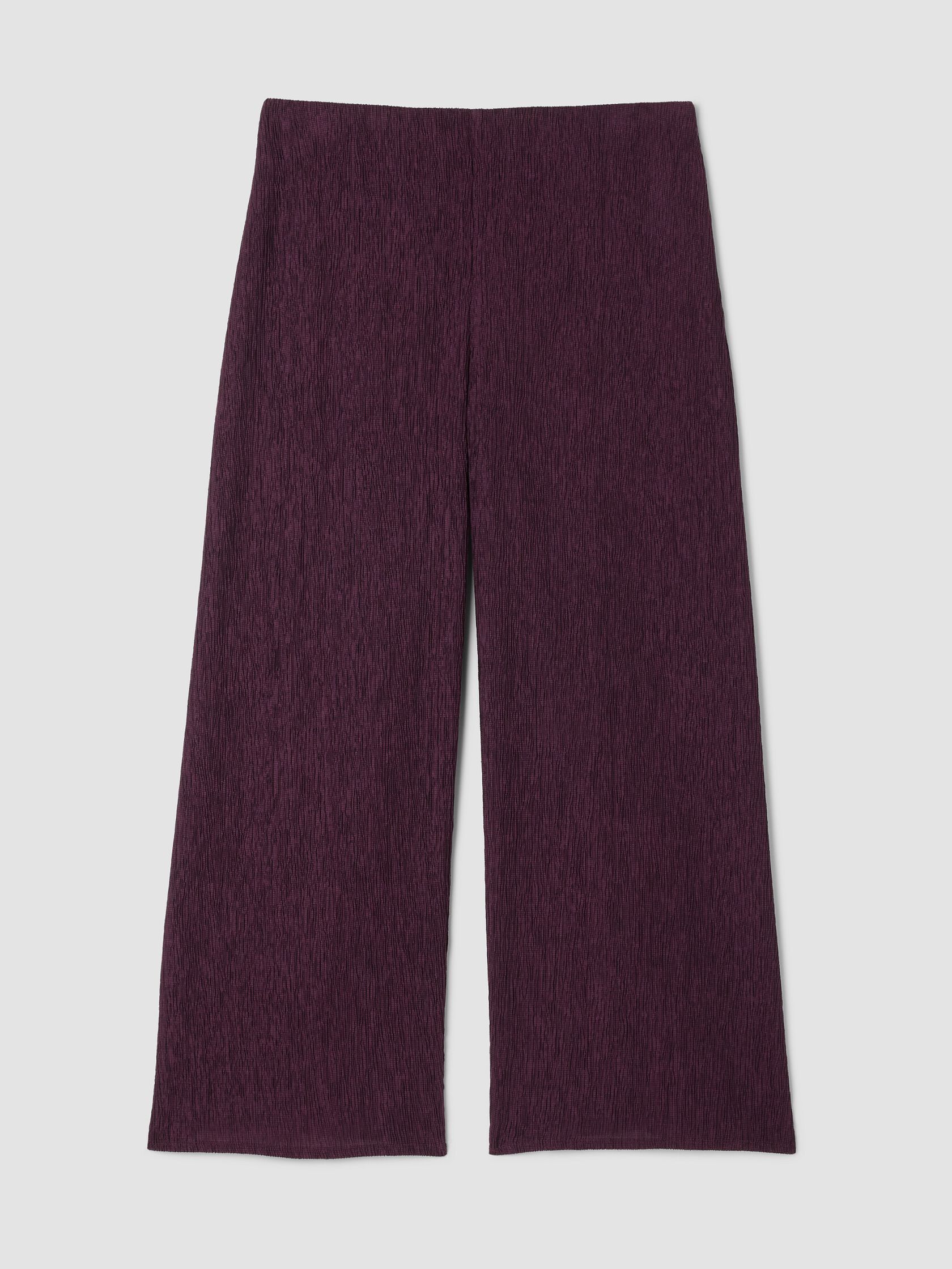 Woven Plissé Wide-Leg Pant