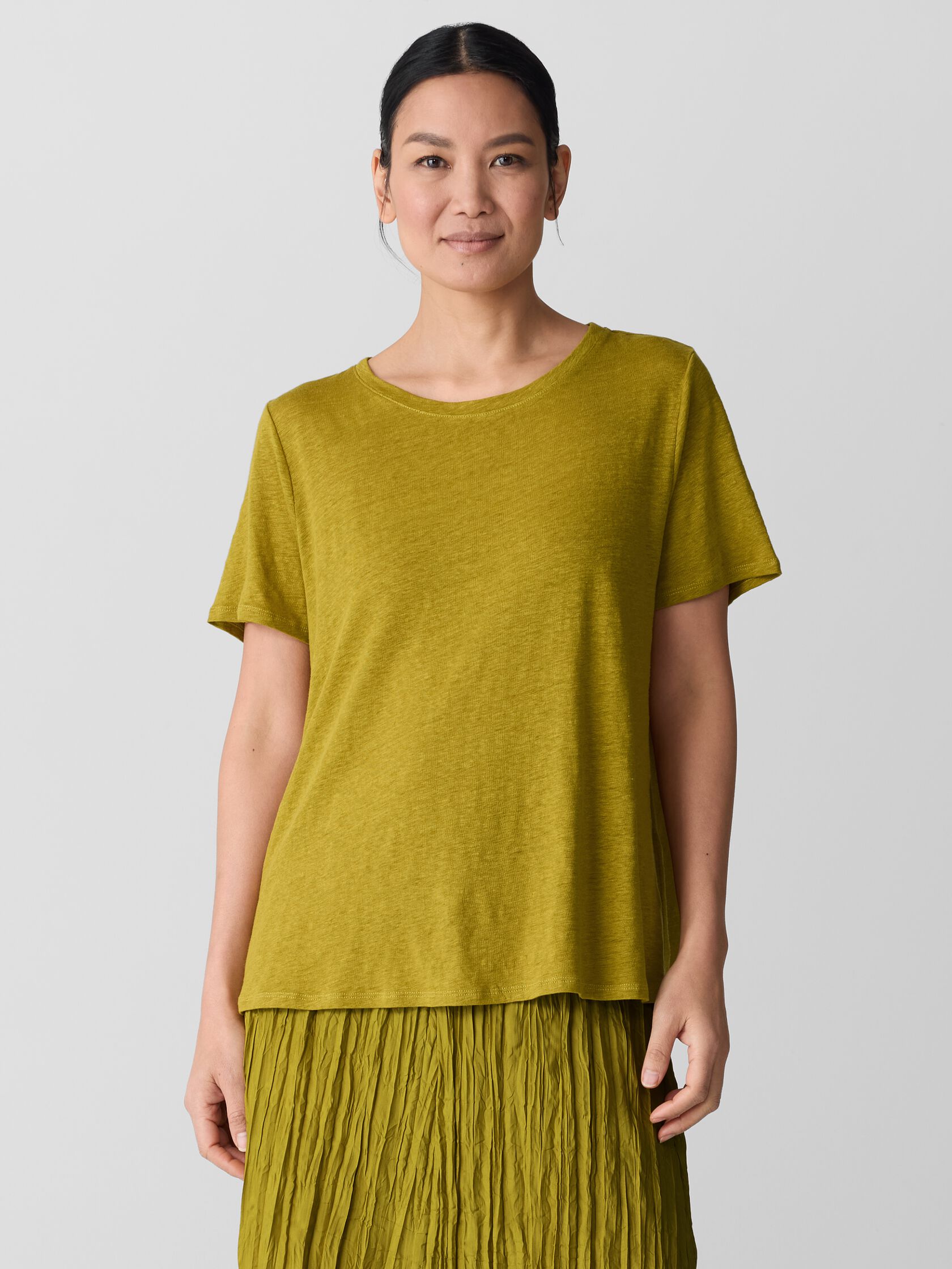Organic Linen Jersey Crew Neck Tee