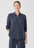 Silk Georgette Crepe Classic Collar Shirt