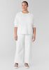Garment-Dyed Organic Cotton Denim Wide-Leg Jean