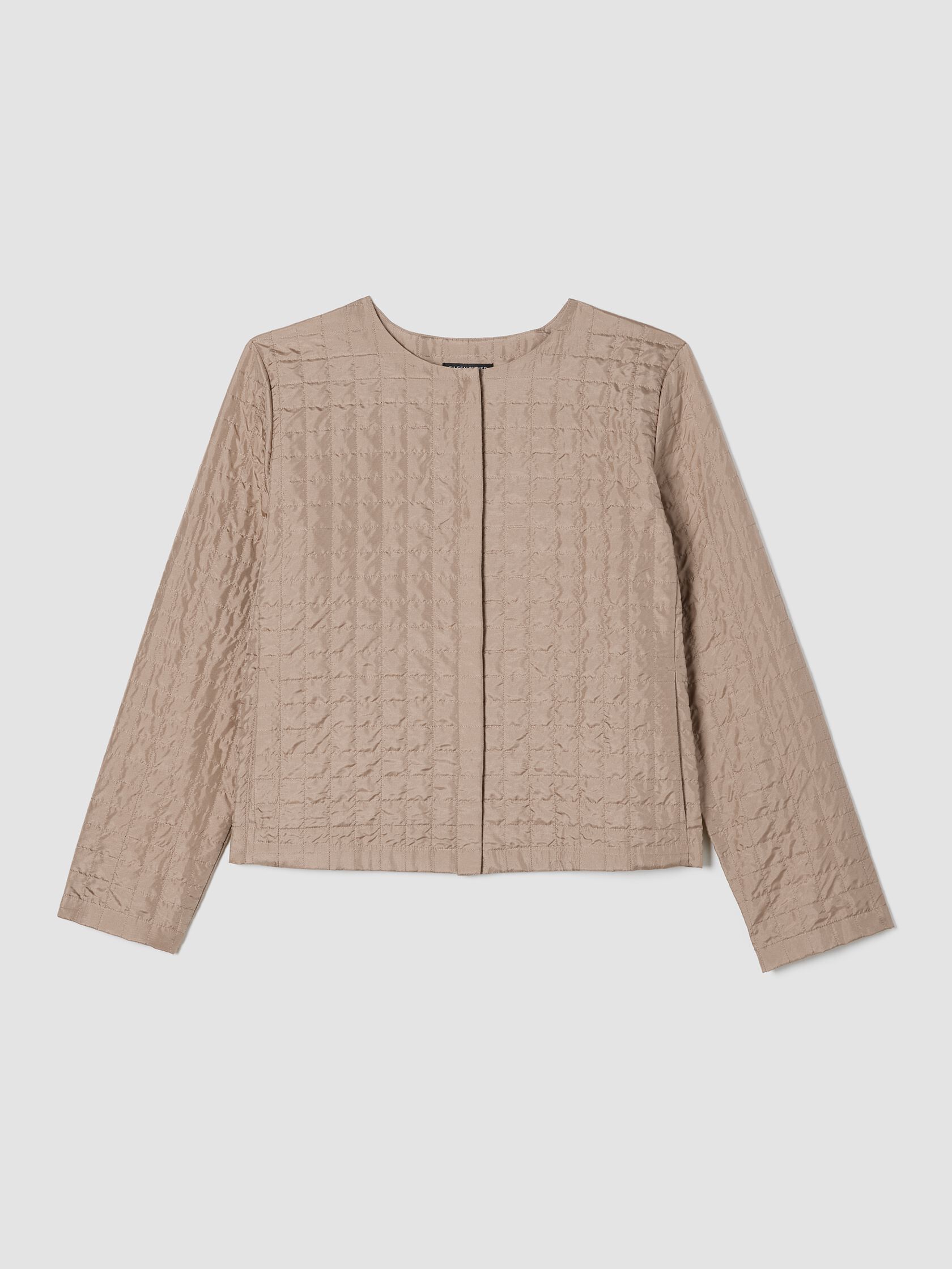 Silk Habutai Quilted Round Neck Jacket