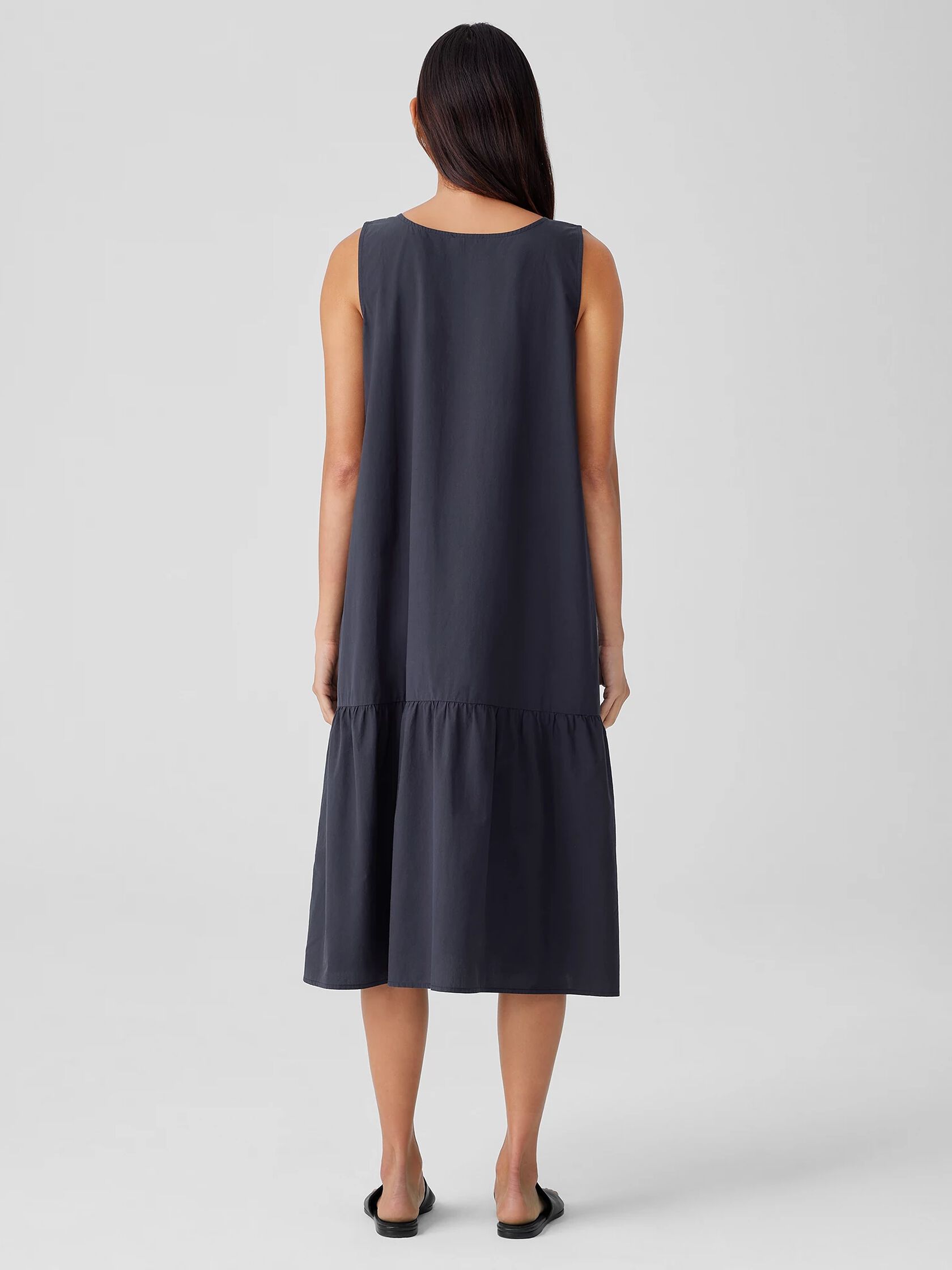 Washed Organic Cotton Poplin Tiered Dress