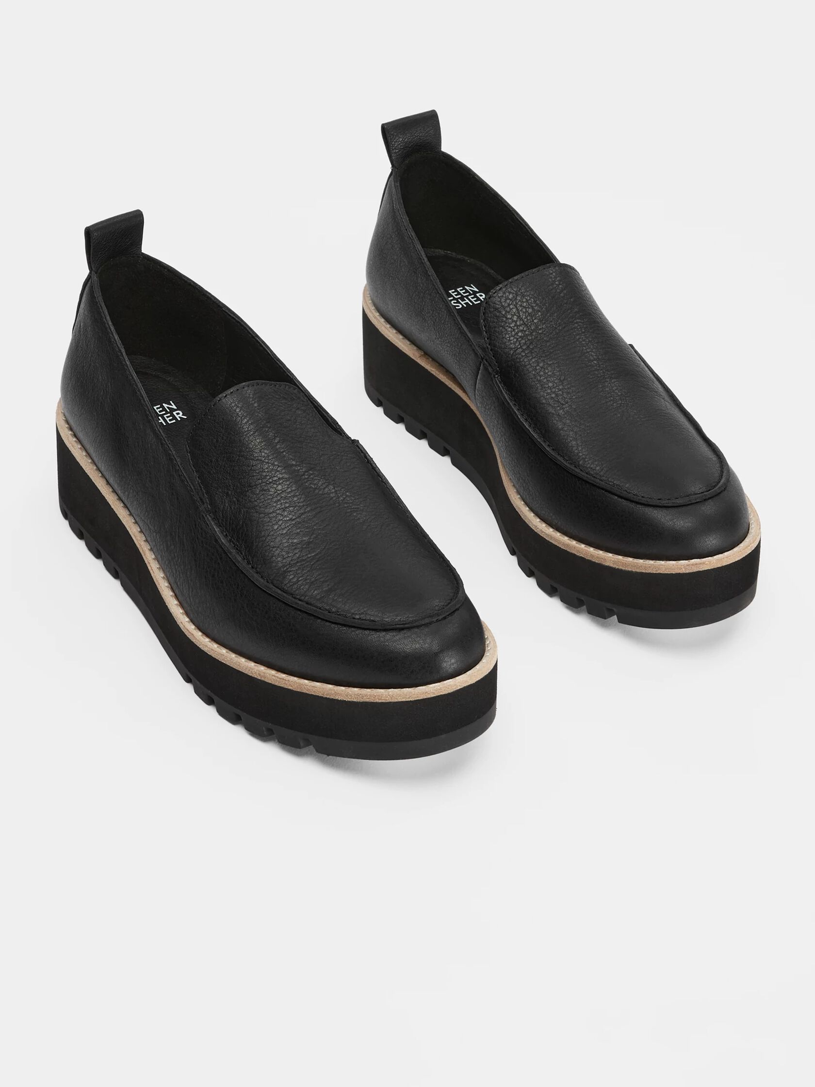 Ells Smooth Leather Loafer Wedge
