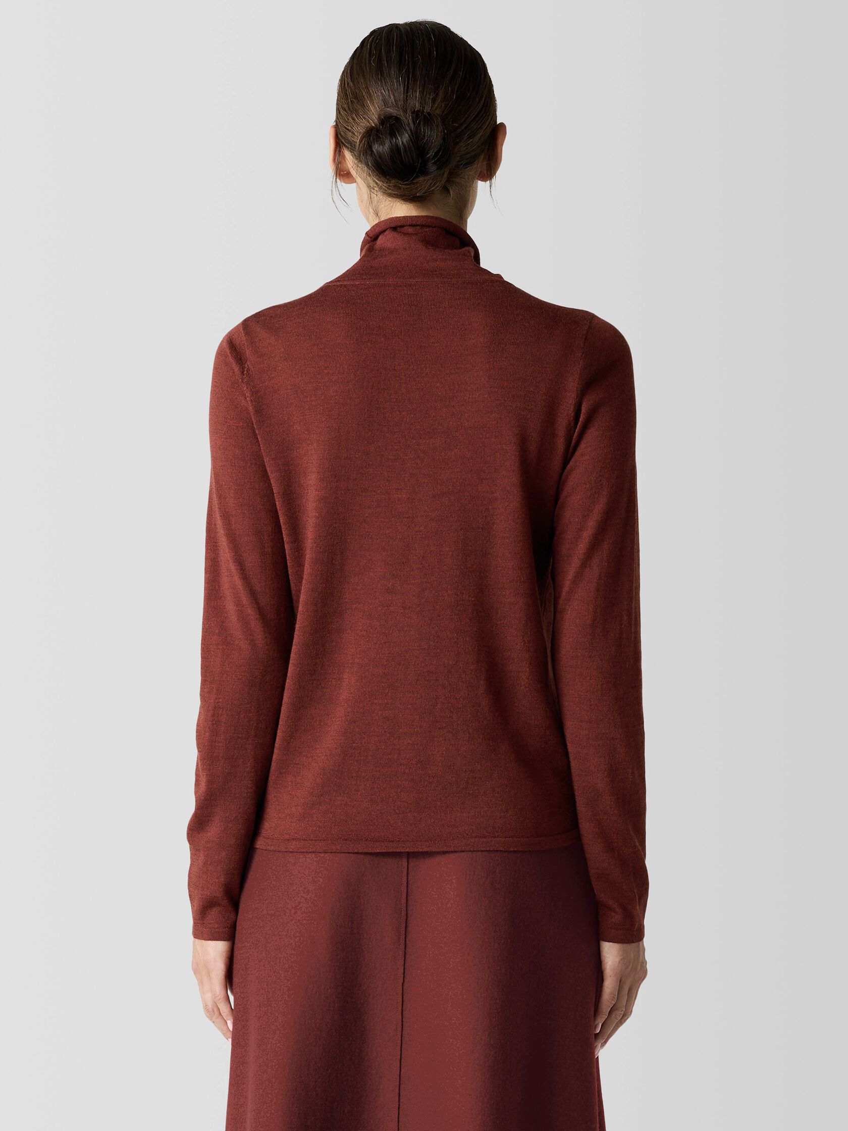 Fine Merino Turtleneck Top in Regenerative Wool