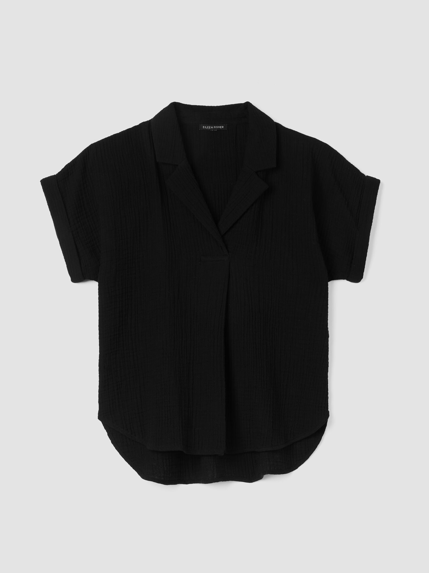 Organic Cotton Lofty Gauze Notch Collar Top