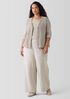 Felted Wool Jersey Wide-Leg Long Pant in Regenerative Wool