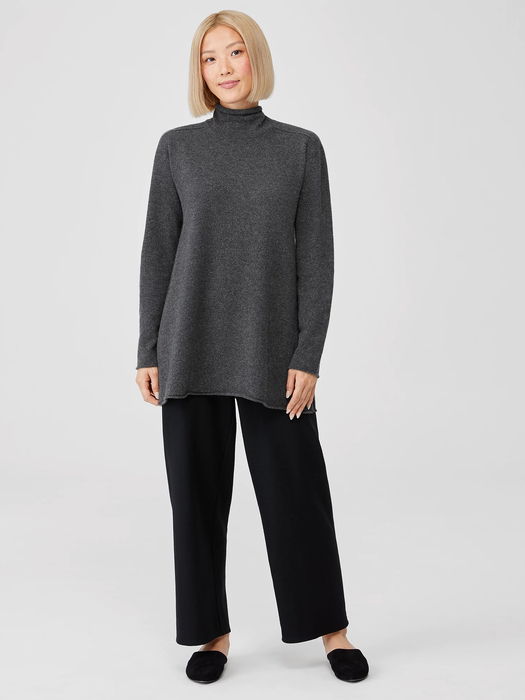 Italian Cashmere Turtleneck Long Top