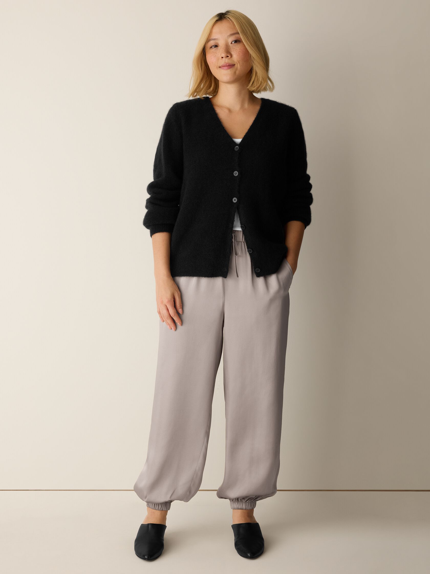 Smooth Satin Shimmer Jogger