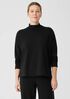 Stretch Jersey Knit Mock Neck Top