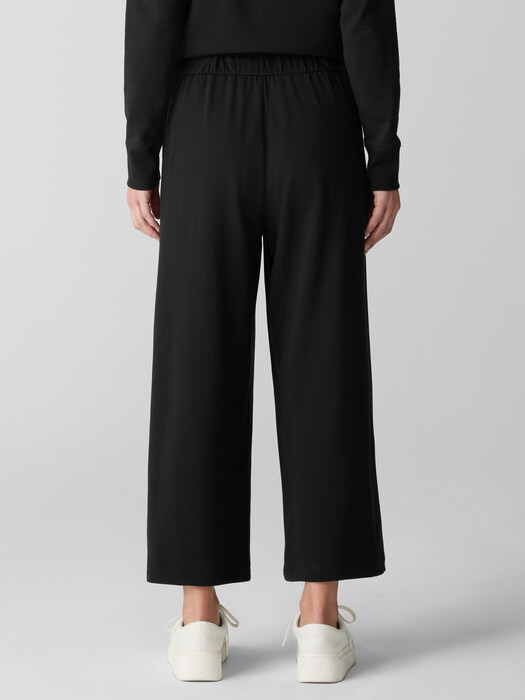 Pima Cotton Stretch Jersey Wide-Leg Pant