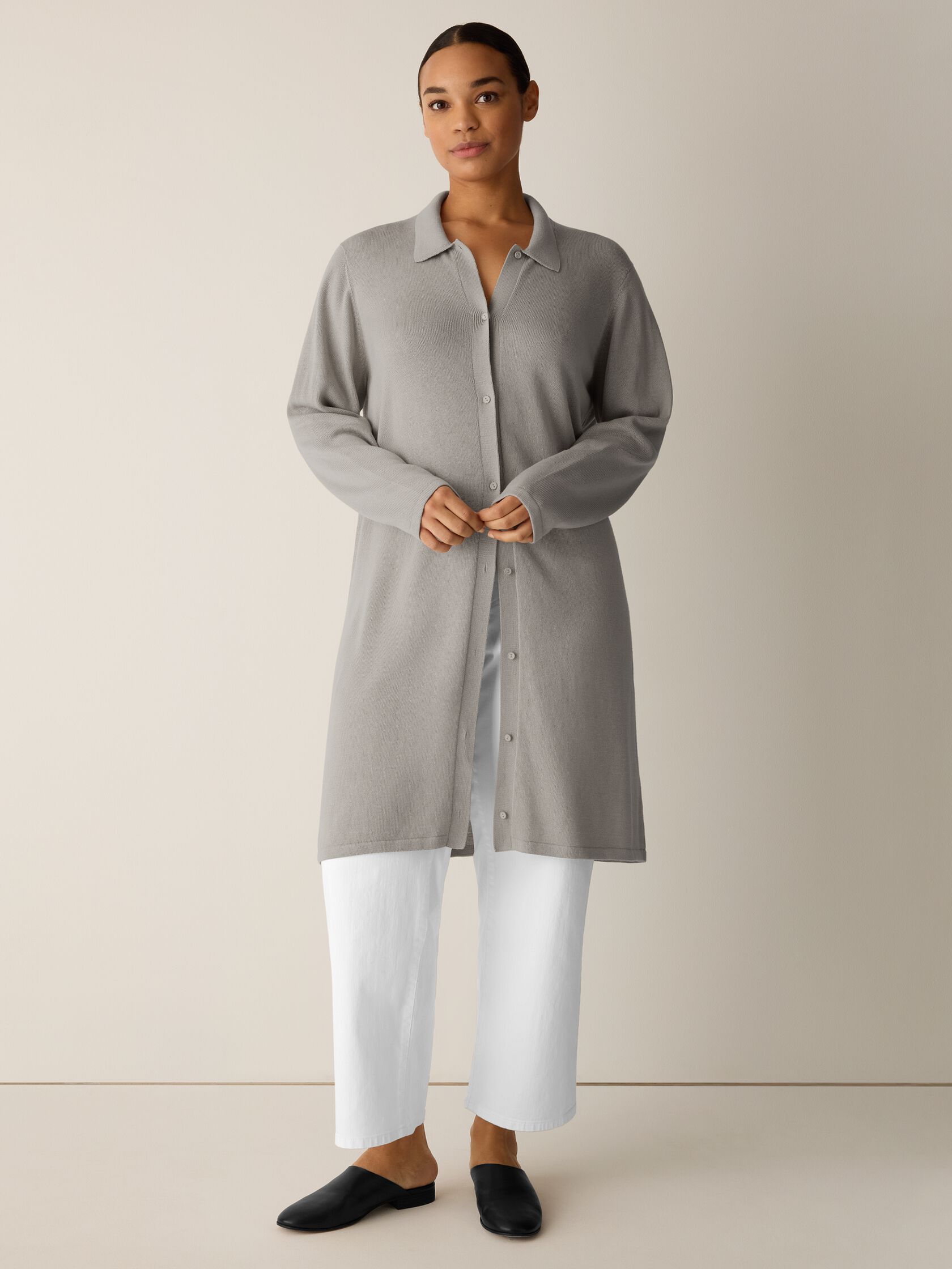 Peruvian Cotton Blend Long Cardigan