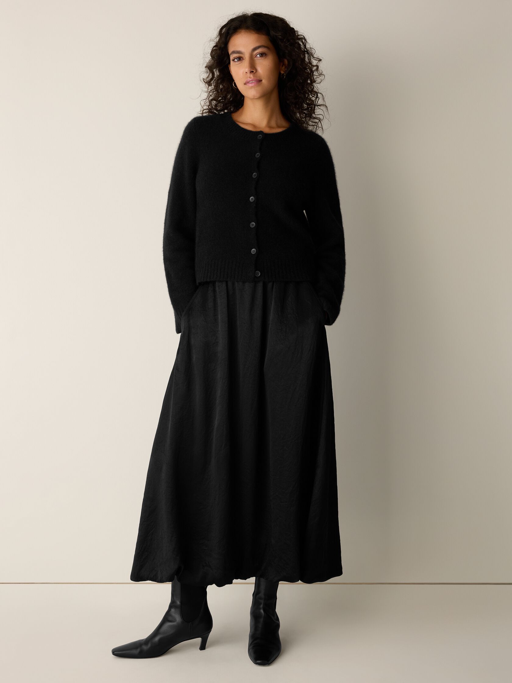 Cashmere Silk Bliss Crew Neck Cardigan