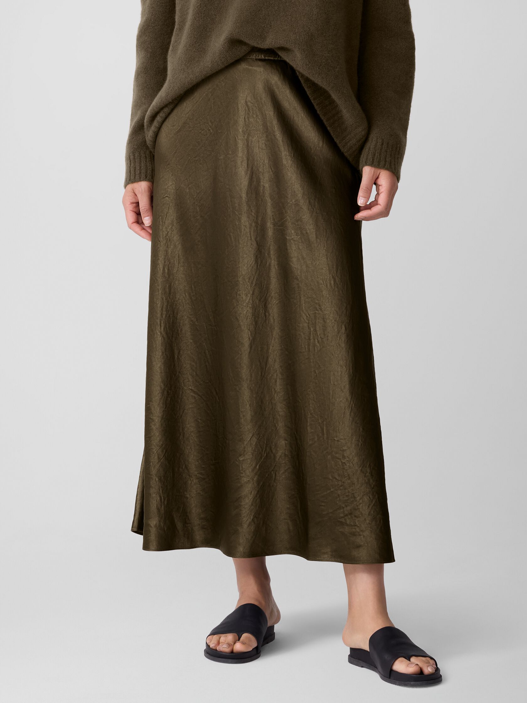 Textured Satin Slip Skirt