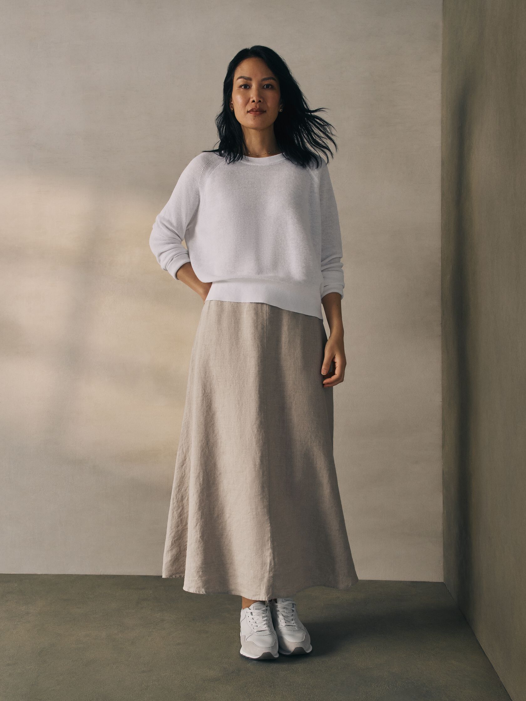 Organic Linen Cotton Wedge Sweater