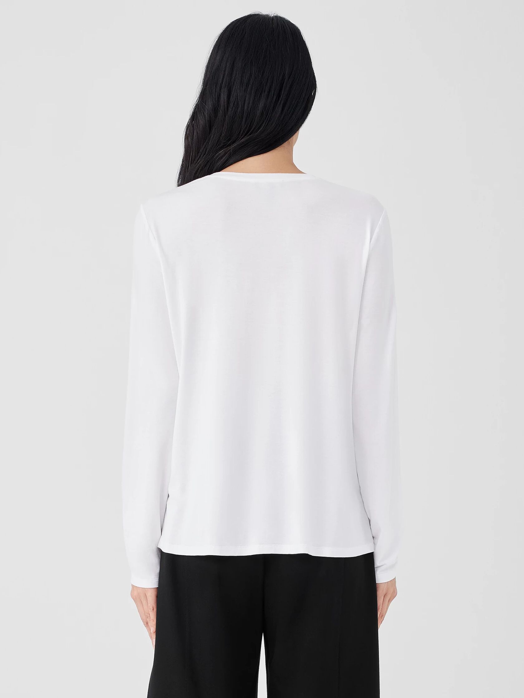 Stretch Jersey Knit Crew Neck Top