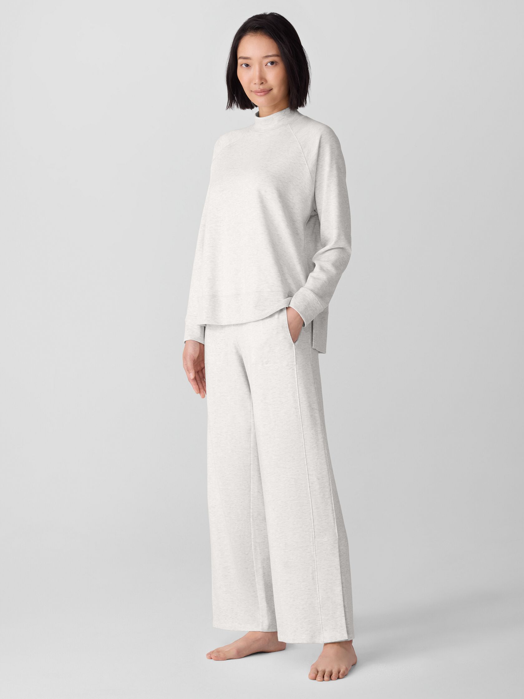 Cozy Brushed Terry Hug Mock Neck Top
