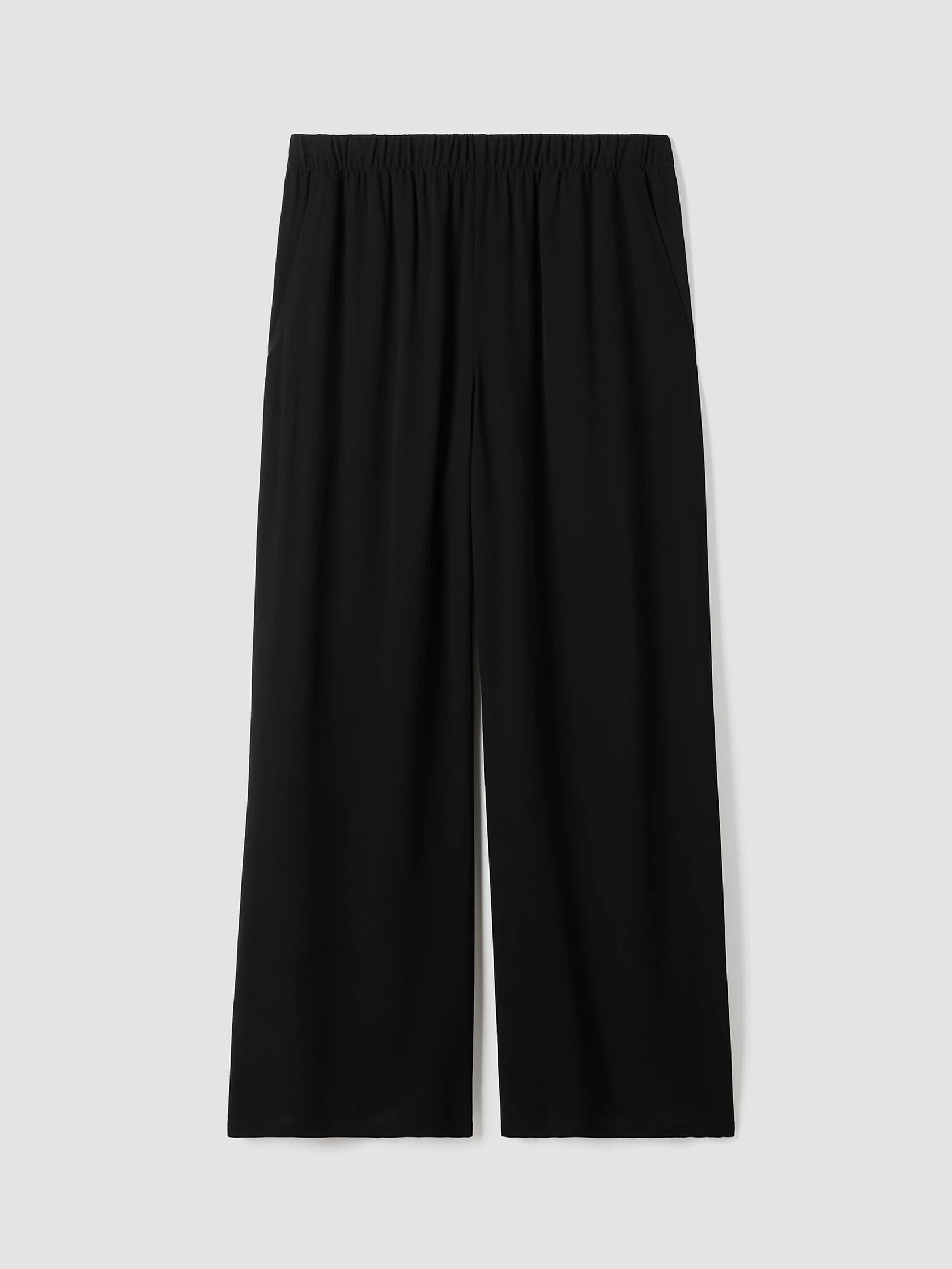 Silk Georgette Crepe Wide-Leg Pant