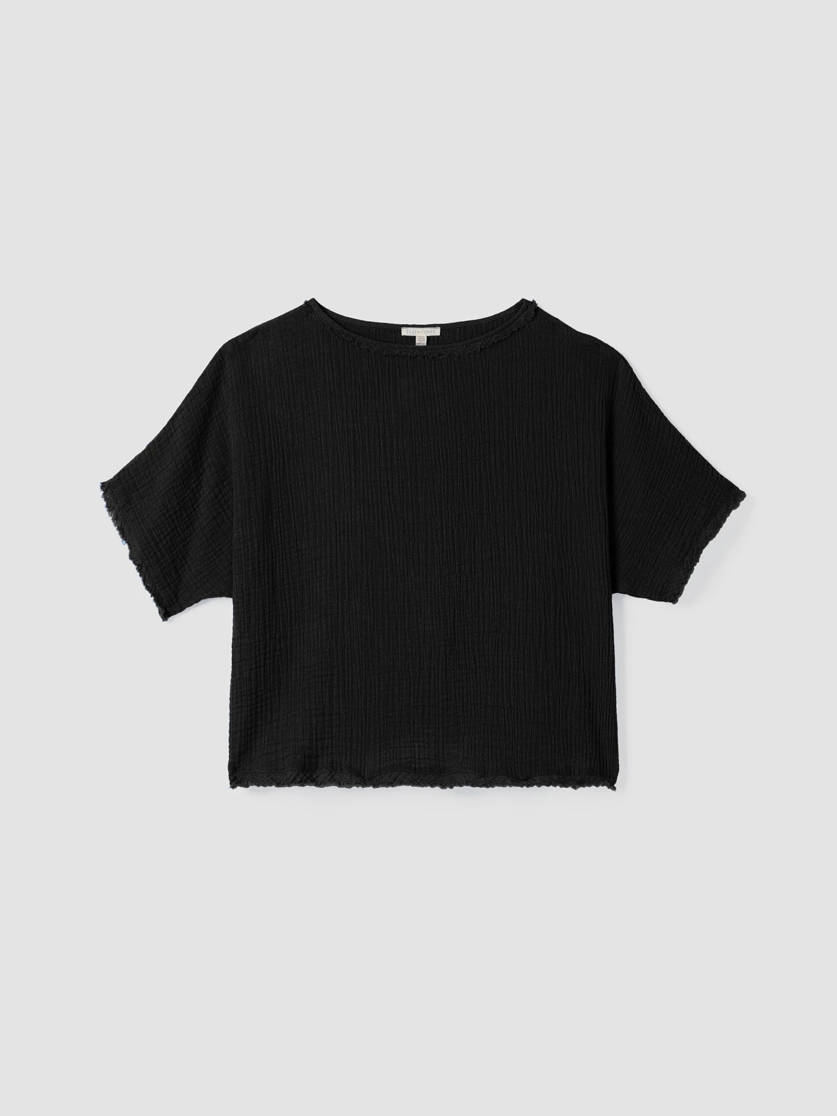 Organic Cotton Lofty Gauze Bateau Neck Top