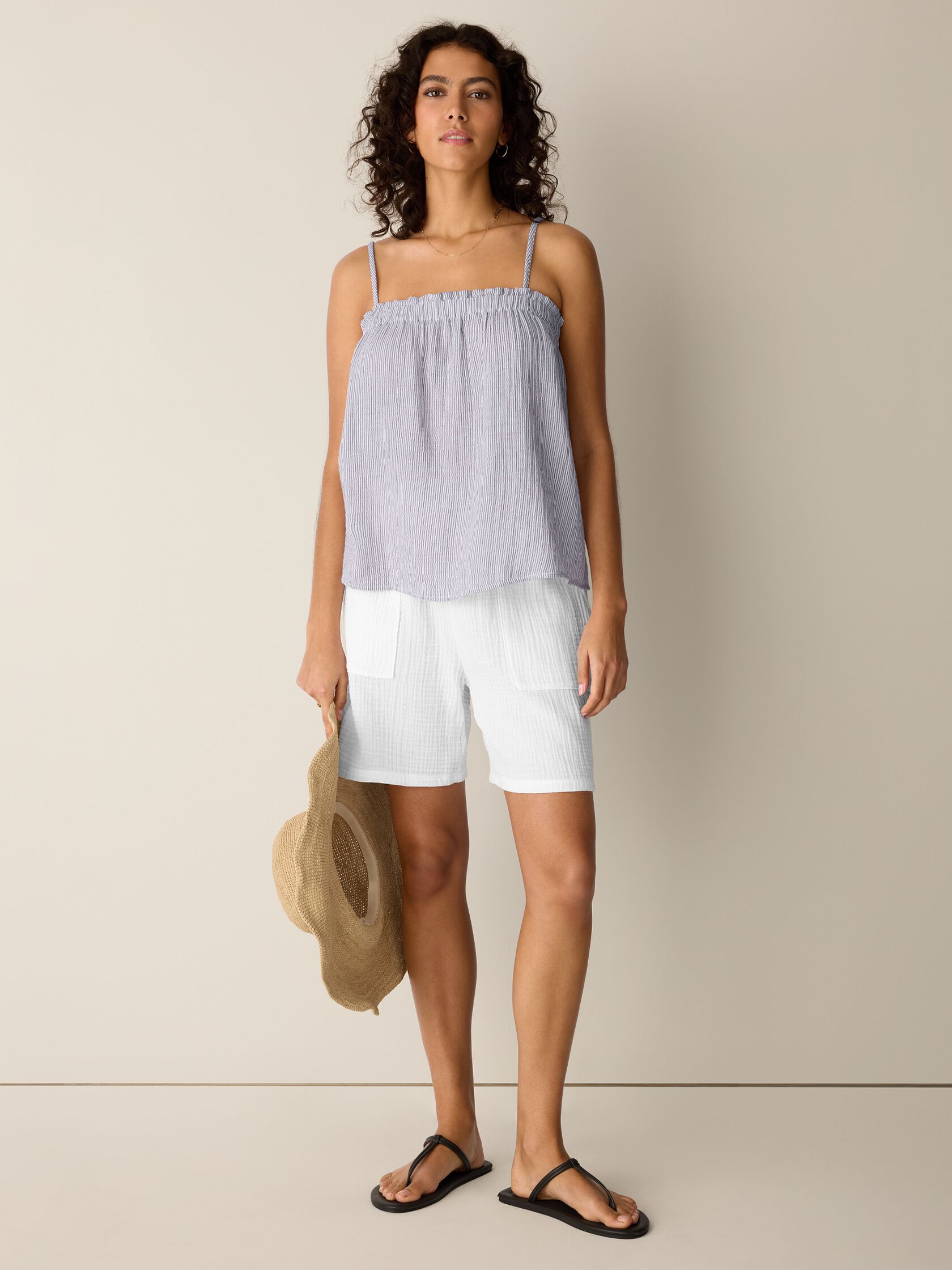 Striped Organic Cotton Gauze Cami