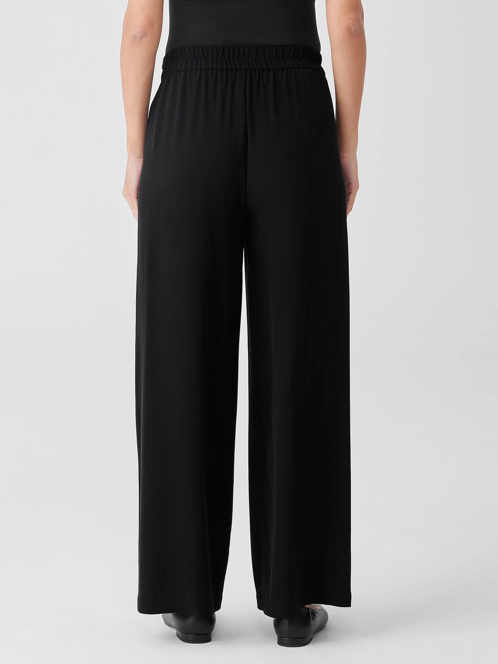 Silk Georgette Crepe Pintuck Pant